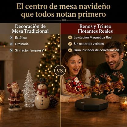 Trineo de Santa que flota, magia en tu mesa